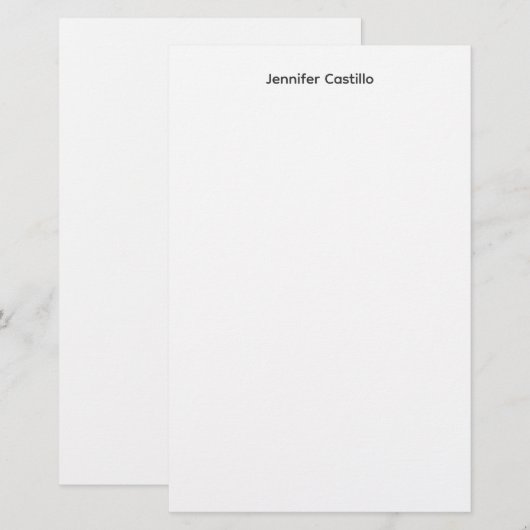 Gewoon zwart-wit minimalistisch modern briefpapier (Voorkant / Achterkant)