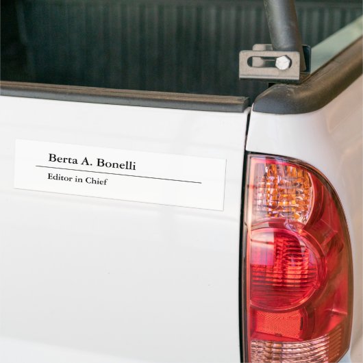 Gewoon zwart-wit minimalistisch modern bumpersticker (Op Truck)