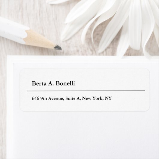 Gewoon zwart-wit minimalistisch modern etiket (Insitu)