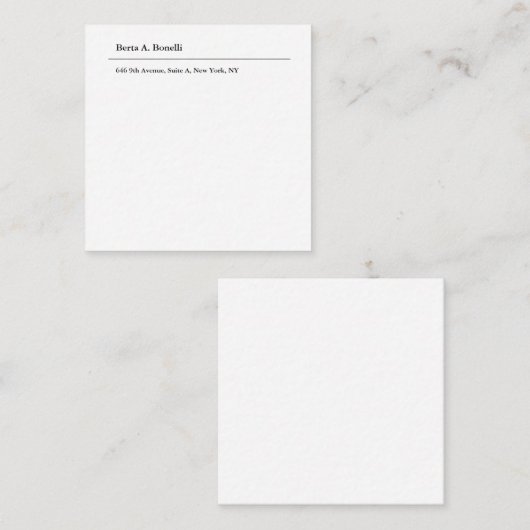 Gewoon zwart-wit minimalistisch modern informatiekaartje (Voorkant / Achterkant)