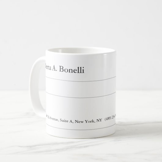 Gewoon zwart-wit minimalistisch modern koffiemok (Voorkant links)