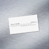 Gewoon zwart-wit minimalistisch modern magnetisch visitekaartje (Voorbeeld)