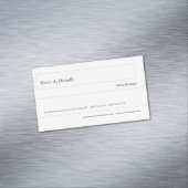 Gewoon zwart-wit minimalistisch modern magnetisch visitekaartje (Voorbeeld)