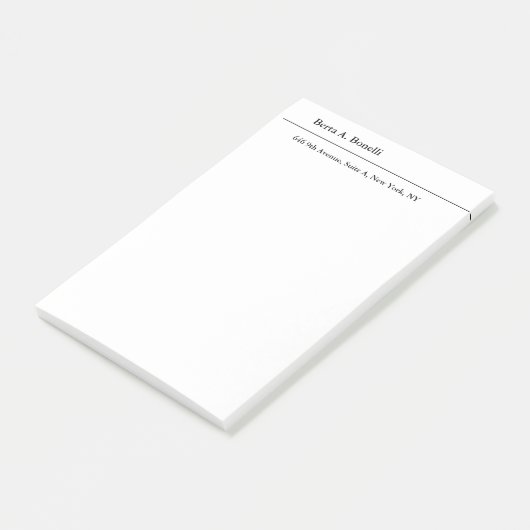 Gewoon zwart-wit minimalistisch modern post-it® notes (Schuin)