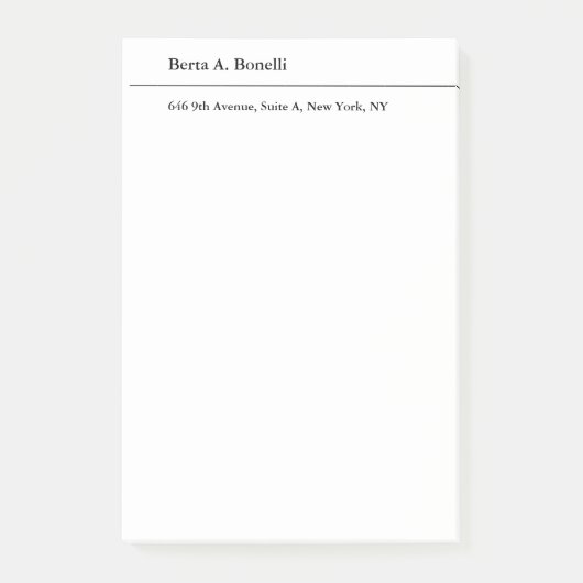 Gewoon zwart-wit minimalistisch modern post-it® notes (Voorkant)