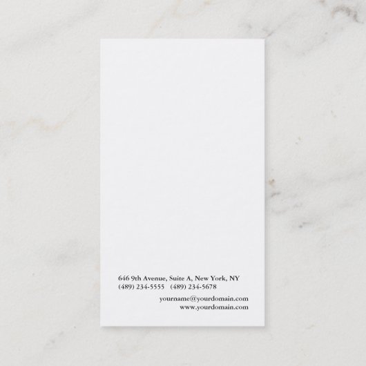 Gewoon zwart-wit minimalistisch modern Pro Visitekaartje (Achterkant)