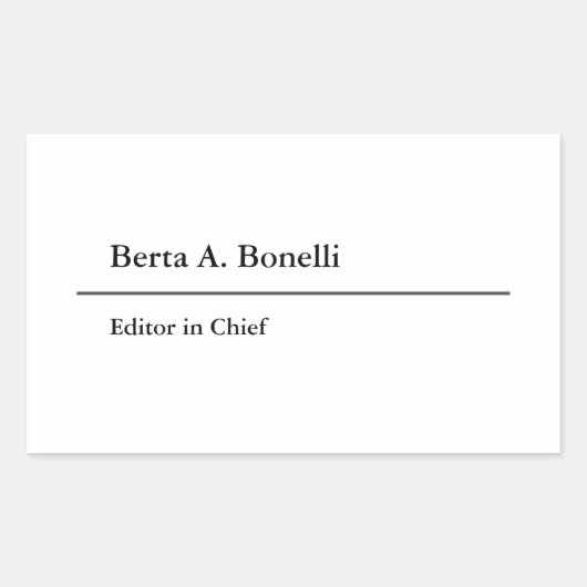 Gewoon zwart-wit minimalistisch modern rechthoekige sticker (Voorkant)