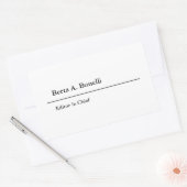 Gewoon zwart-wit minimalistisch modern rechthoekige sticker (Envelop)