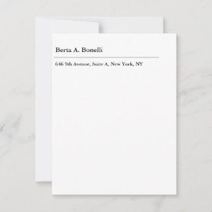 Gewoon zwart-wit minimalistisch modern RSVP kaartje