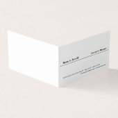Gewoon zwart-wit minimalistisch modern visitekaartje (Buitenkant)