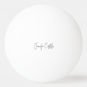 Gewoon zwart wit minimalistische kalligrafie pingpongbal (Achterkant)