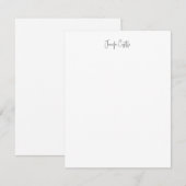 Gewoon zwart wit minimalistische kalligrafie RSVP kaartje (Voorkant / Achterkant)