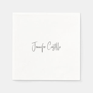 Gewoon zwart wit minimalistische kalligrafie servet