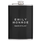 Gewoon zwart-wit, modern minimalistisch heupfles (Voorkant)