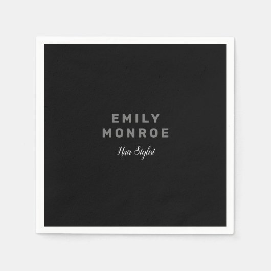 Gewoon zwart-wit, modern minimalistisch servet (Voorkant)