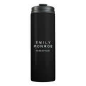 Gewoon zwart-wit, modern minimalistisch thermosbeker (Voorkant)