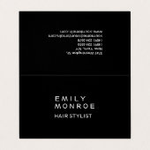 Gewoon zwart-wit, modern minimalistisch visitekaartje (Buitenkant ongevouwen)