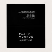 Gewoon zwart-wit, modern minimalistisch visitekaartje (Buitenkant ongevouwen)