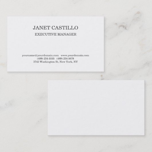 Gewoon zwart wit, modern, persoonlijk visitekaartje (Voorkant / Achterkant)