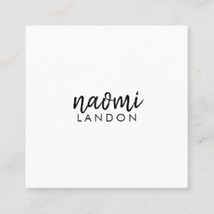 Gewoon zwart wit modern vierkant minimalistisch ee vierkante visitekaartje