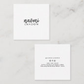 Gewoon zwart wit modern vierkant minimalistisch ee vierkante visitekaartje (Voorkant / Achterkant)