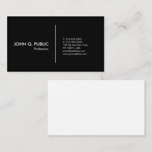Gewoon zwart-wit, modern visitekaartje (Voorkant / Achterkant)
