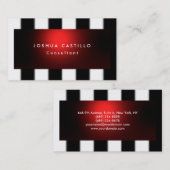 Gewoon zwart wit, rode streep, Professional Visitekaartje (Voorkant / Achterkant)