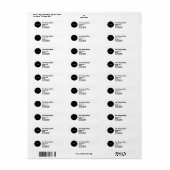 Gewoon zwart wit script logo zakelijk adres etiket (Full Sheet)