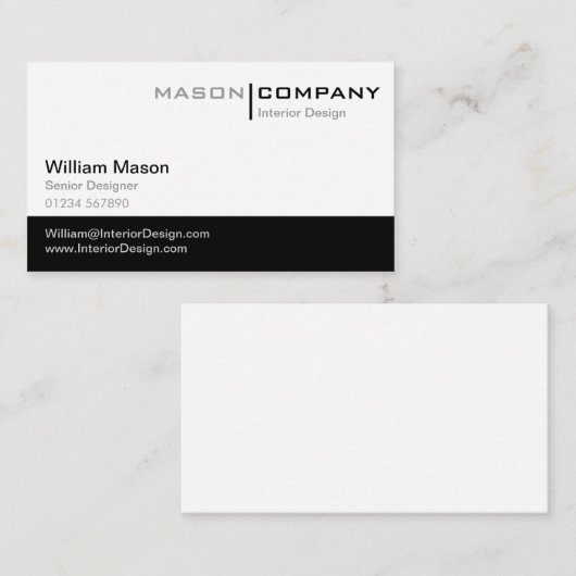 Gewoon zwart-wit, stijlvol Visitekaartje (Voorkant / Achterkant)