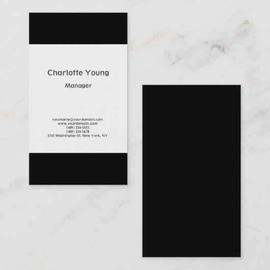 Gewoon zwart wit, zwart wit, klein visitekaartje (Voorkant / Achterkant)