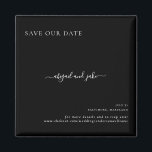 Gewoon zwarte bruiloft Bewaar onze datum Magneet<br><div class="desc">Eenvoudig en elegant. Wedding Save the Date. Aangepaste namen Magnet. Zwart-wit.</div>