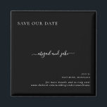Gewoon zwarte bruiloft Bewaar onze datum Magneet<br><div class="desc">Eenvoudig en elegant. Wedding Save the Date. Aangepaste namen Magnet. Zwart-wit.</div>