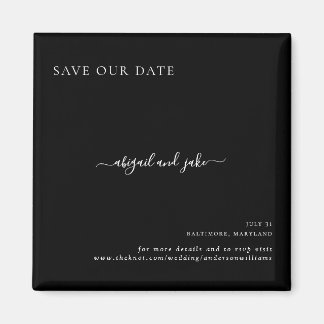 Gewoon zwarte bruiloft Bewaar onze datum Magneet