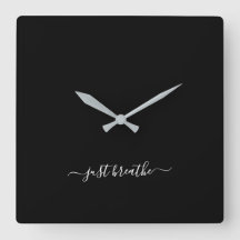 Gewoon zwarte elegant script yoga grote klok inade