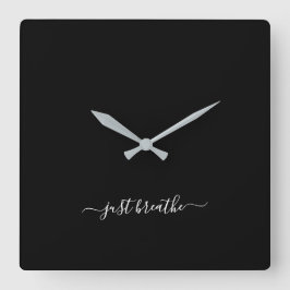 Gewoon zwarte elegant script yoga grote klok inade