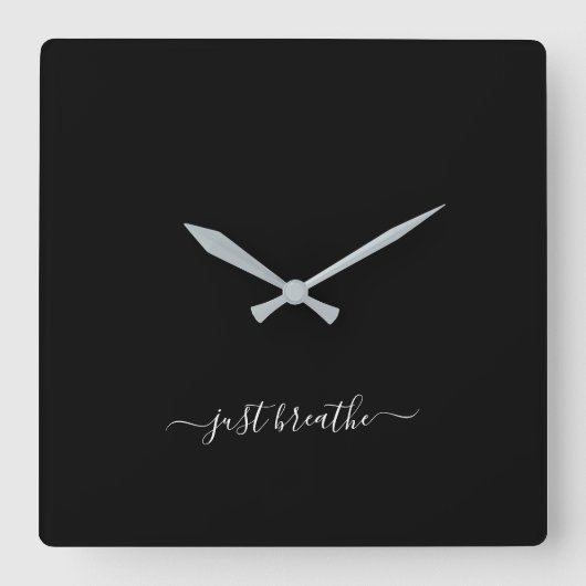 Gewoon zwarte elegant script yoga grote klok inade (Voorkant)