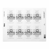 Gewoon zwarte en witte trouwwijn fles etiket (Full Sheet)