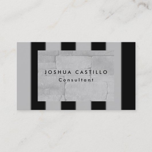 Gewoon zwarte grijze Striped Wall Professional Visitekaartje (Voorkant)
