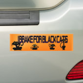 Gewoon zwarte Kat Halloween Bumpersticker (Op auto)