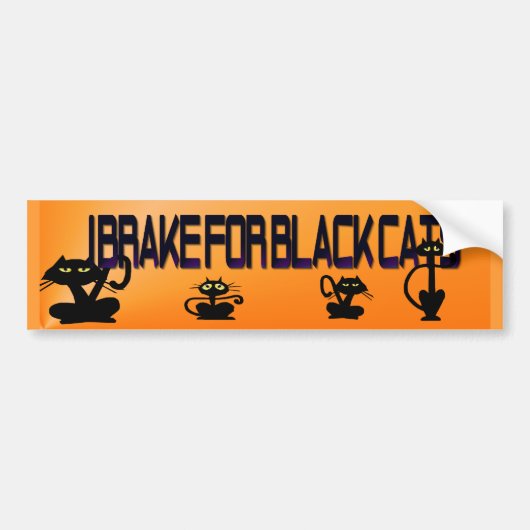 Gewoon zwarte Kat Halloween Bumpersticker (Voorkant)