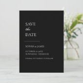 Gewoon zwarte typografie Modern Save The Date (Staand voorkant)