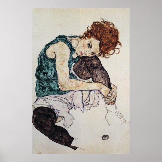 Gewoonde vrouw, Egon Schiele, 1917, 16 W x 24 H Poster (Voorkant)