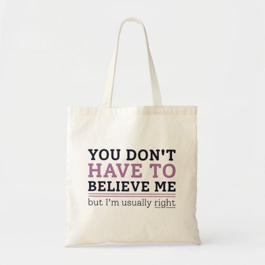 Gewoonlijk juist tote bag (Voorkant)