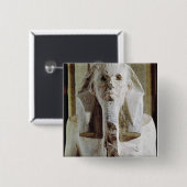 Gewoonlijk standbeeld van koning Djoser Vierkante Button 5,1 Cm (Voorkant /achterkant)