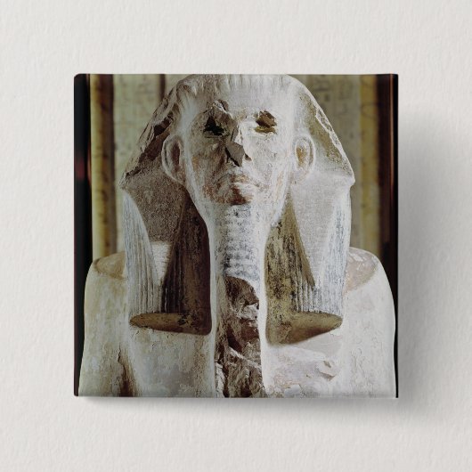 Gewoonlijk standbeeld van koning Djoser Vierkante Button 5,1 Cm (Voorkant)