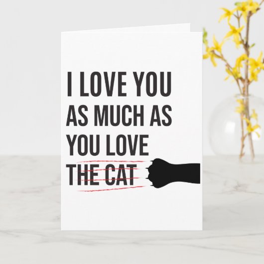 GEWOONTE Ik hou van je Kat Dame Slim Romantisch Gr Kaart (Gele Bloem)