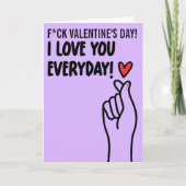 GEWOONTE Ik hou van je KPOP Vinger Hart Romantisch Kaart (Voorkant)