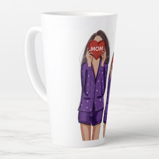 gewoonte, moeder, dochter, moederdag, cadeau, latte mok (Linkerhoek)