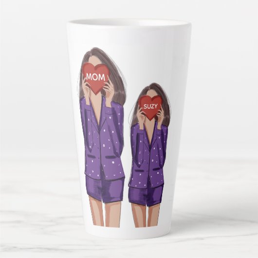 gewoonte, moeder, dochter, moederdag, cadeau, latte mok (Voorkant)