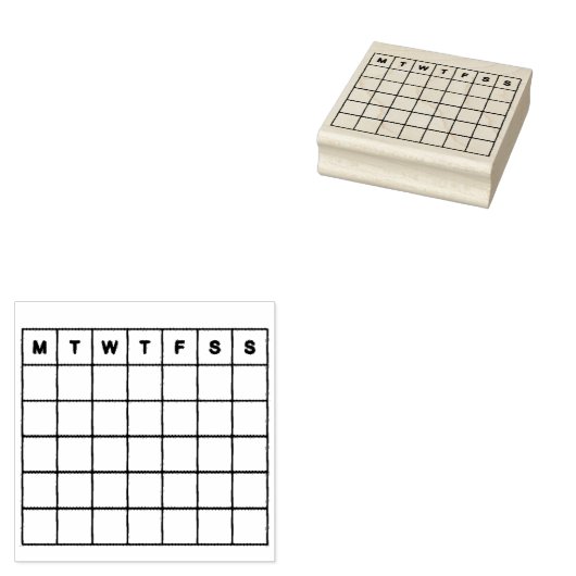 Gewoontetracker Bullet Journal Mini Kalender Stemp Rubberstempel (Gestempeld)